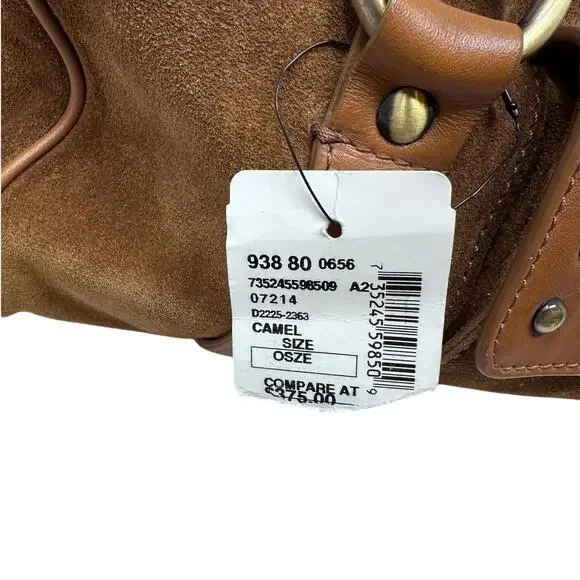 NWT Vintage Donald Pliner camel leather and suede shoulder purse - Picture 15 of 16